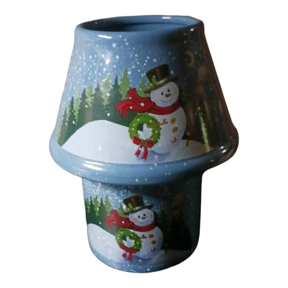 Snowman Christmas Candle Stand by Pottery Co. - Picture 1 of 4